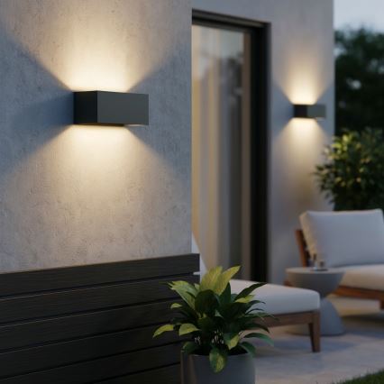 Ideal Lux - LED vägglampa för utomhusbruk ATOM LED/25W/230V CRI 90 IP54 antracit