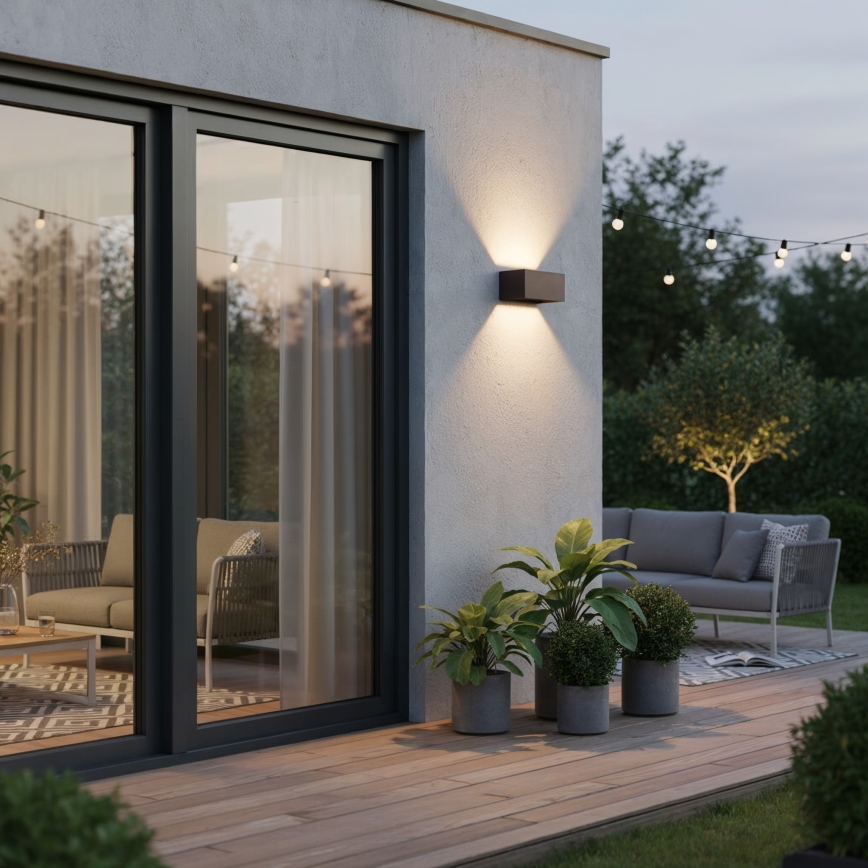 Ideal Lux - LED vägglampa för utomhusbruk ATOM LED/25W/230V CRI 90 IP54 brun