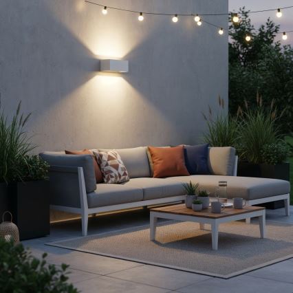 Ideal Lux - LED vägglampa för utomhusbruk ATOM LED/25W/230V CRI 90 IP54 vit