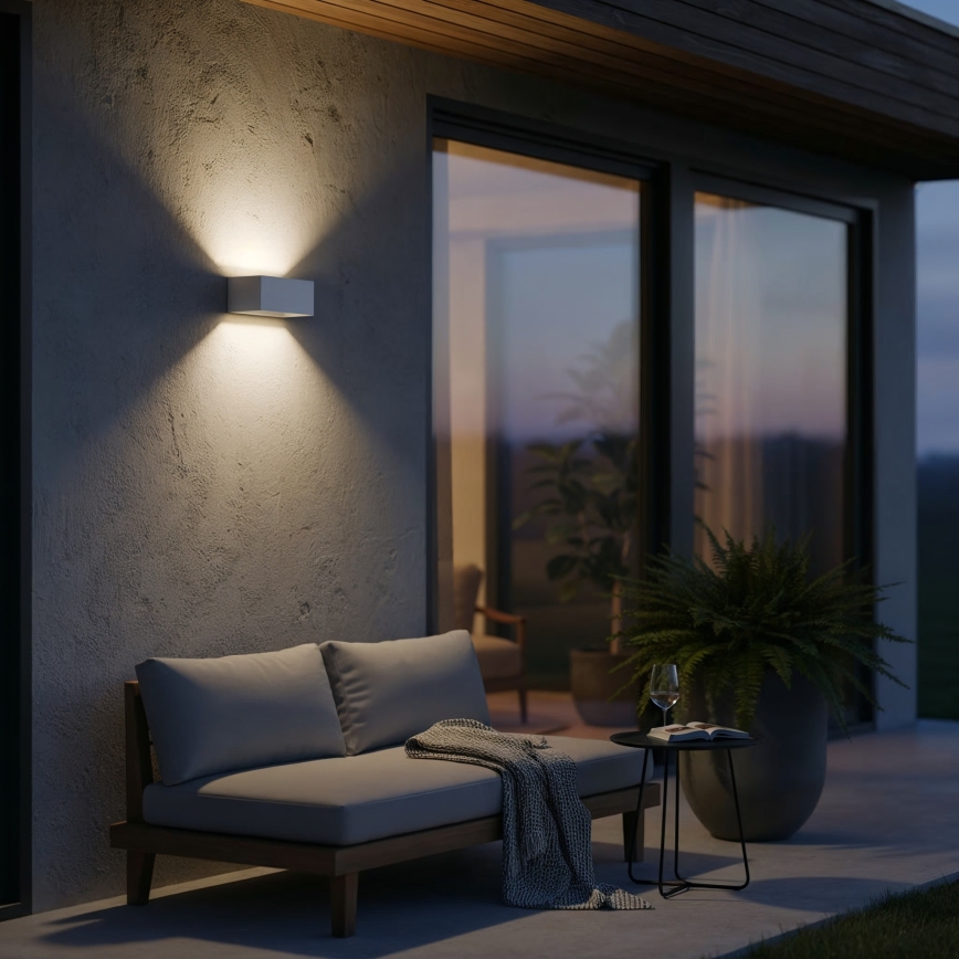 Ideal Lux - LED vägglampa för utomhusbruk ATOM LED/25W/230V CRI 90 IP54 vit