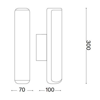 Ideal Lux - LED vägglampa för utomhusbruk ETERE LED/9,5W/230V 3000K CRI 90 IP44 antracit