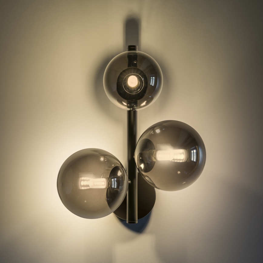 Ideal Lux - LED Vägglampa PERLAGE 3xG9/3W/230V svart/röksvart