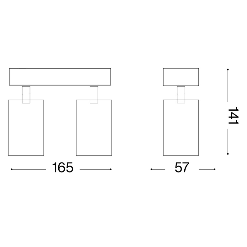 Ideal Lux - LED väggspot DYNAMITE 2xGU10/7W/230V CRI 90 mässing