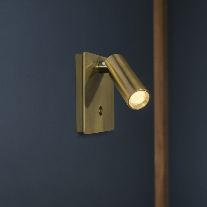 Ideal Lux - LED Väggspotlight LITE LED/3W/230V CRI 90 mässing