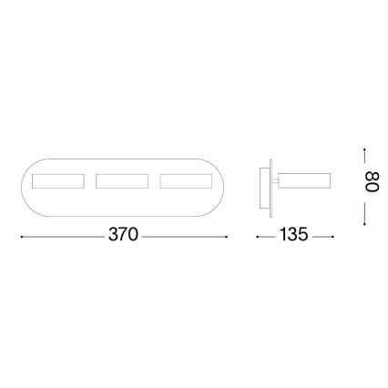 Ideal Lux - LED väggspot OBY 3xLED/6W/230V CRI 90 vit