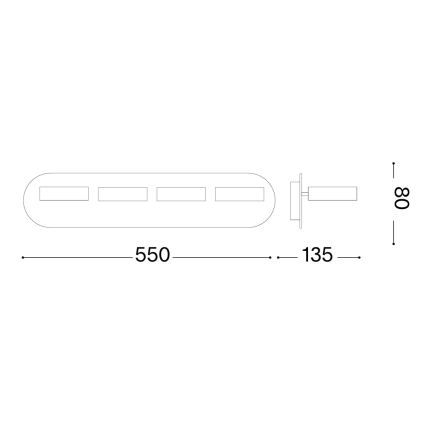 Ideal Lux - LED-väggspot OBY 4xLED/6W/230V CRI 90 vit