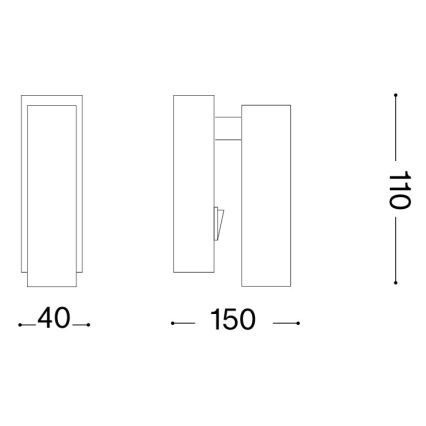 Ideal Lux - LED väggspot PAGE LED/3W/230V CRI 90 svart