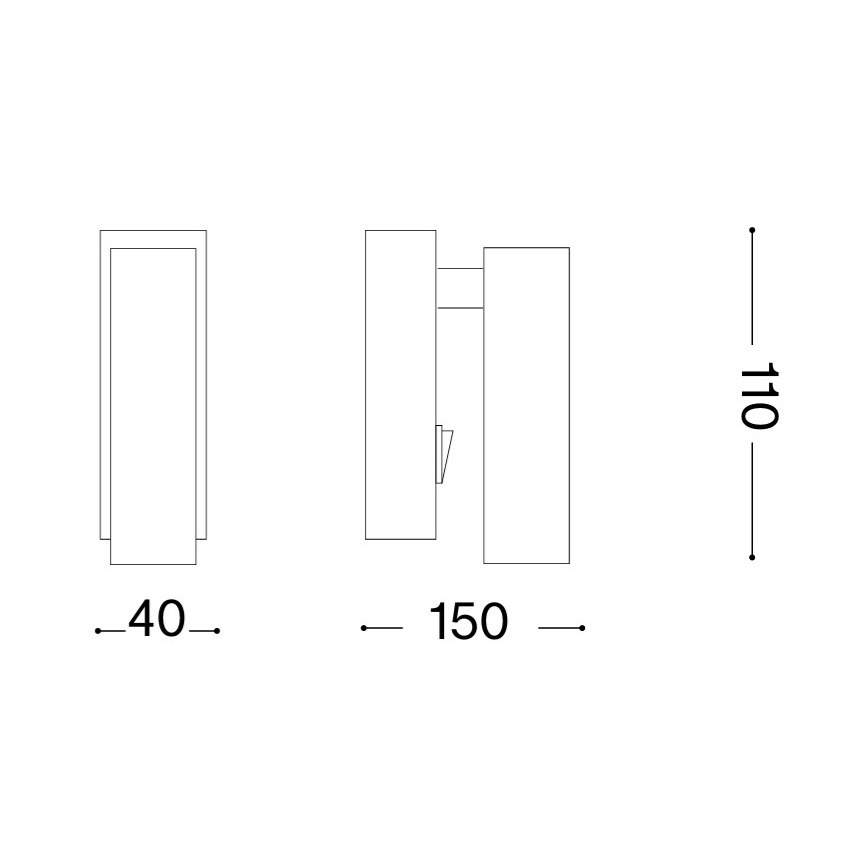 Ideal Lux - LED väggspot PAGE LED/3W/230V CRI 90 svart