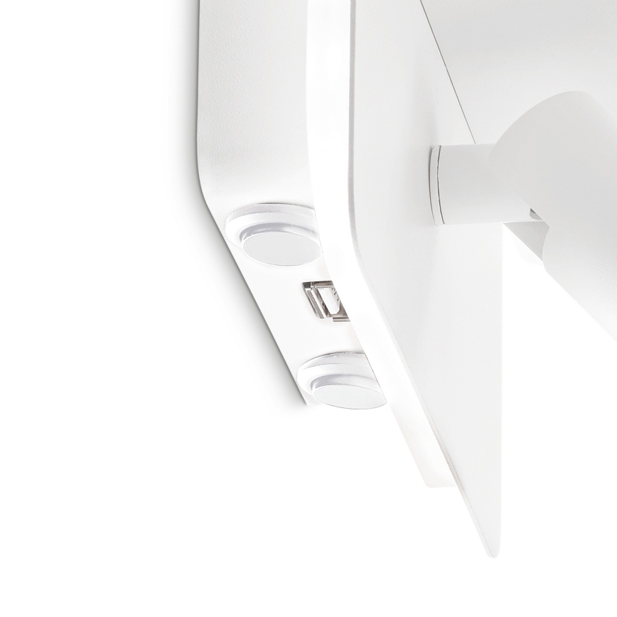 Ideal Lux - LED väggspot PIANO LED/10W/230V CRI 90 USB vit