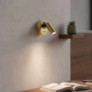 Ideal Lux - LED väggspotlight BEAN LED/3W/230V CRI 90 mässing