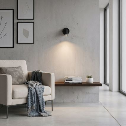 Ideal Lux - LED väggspotlight BEAN LED/3W/230V CRI 90 svart