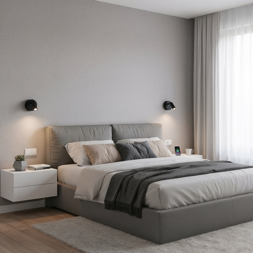 Ideal Lux - LED väggspotlight BEAN LED/3W/230V CRI 90 svart