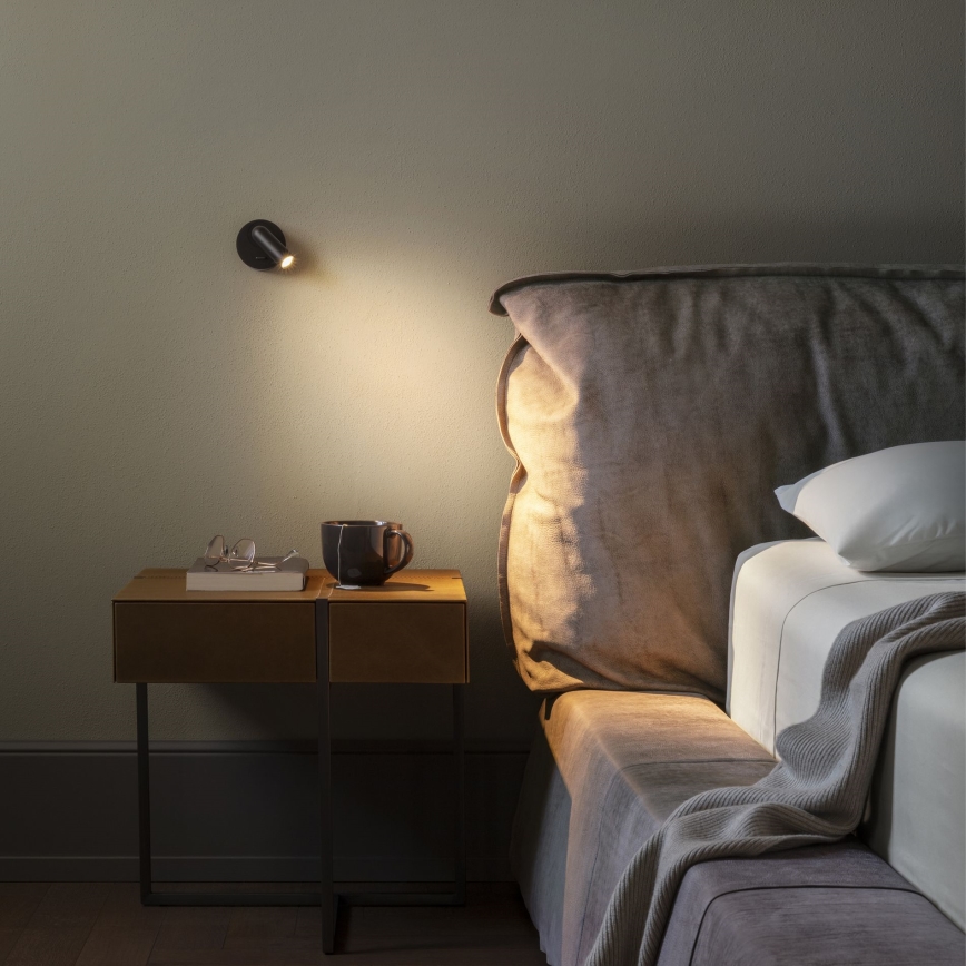 Ideal Lux - LED väggspotlight BEAN LED/3W/230V CRI 90 svart