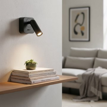 Ideal Lux - LED väggspotlight BEAN LED/3W/230V CRI 90 svart