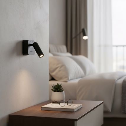 Ideal Lux - LED väggspotlight BEAN LED/3W/230V CRI 90 svart