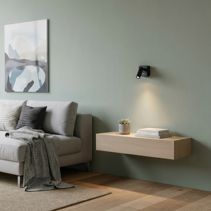 Ideal Lux - LED väggspotlight BEAN LED/3W/230V CRI 90 svart