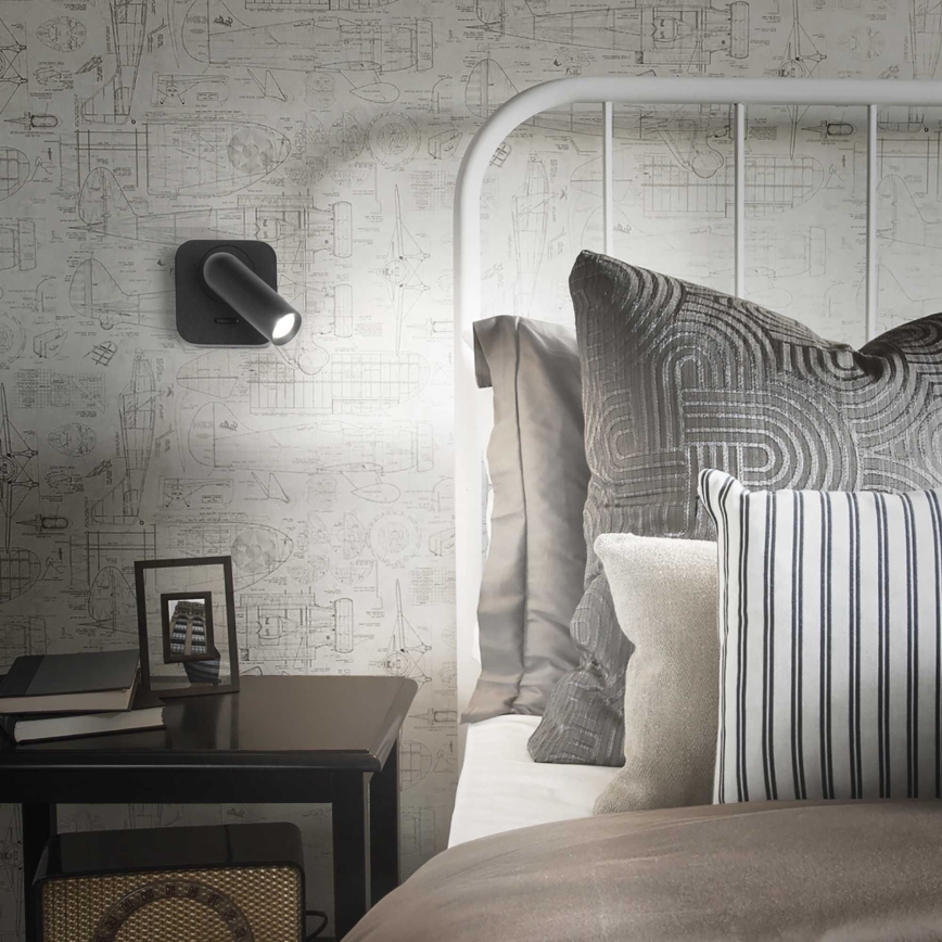 Ideal Lux - LED väggspotlight BEAN LED/3W/230V CRI 90 svart