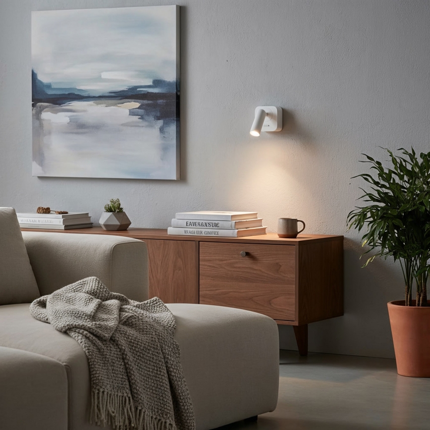 Ideal Lux - LED väggspotlight BEAN LED/3W/230V CRI 90 vit