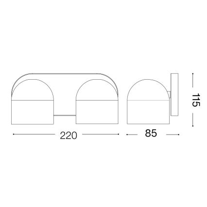 Ideal Lux - LED väggspotlight DODO 2xGX53/9W/230V mässing