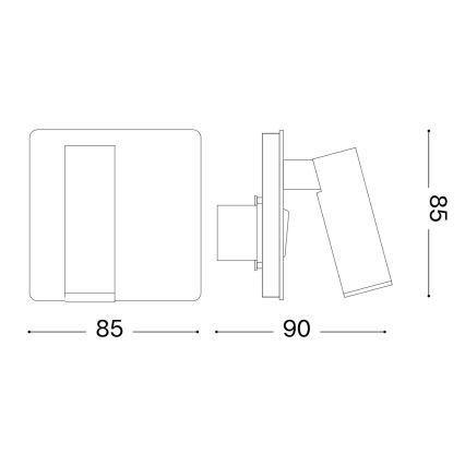 Ideal Lux - LED väggspotlight LITE LED/3W/230V CRI 90 vit