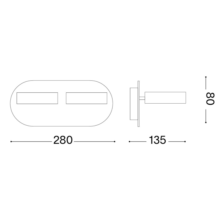 Ideal Lux - LED väggspotlight OBY 2xLED/6W/230V CRI 90 vit