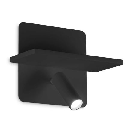 Ideal Lux - LED väggspotlight PIANO LED/11,5W/230V USB svart