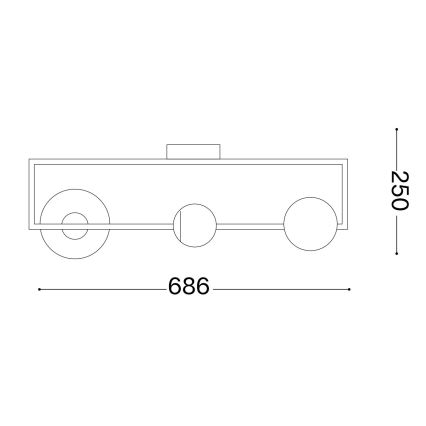 Ideal Lux - LED ytmonterad ljuskrona ANGOLO 3xG9/3W/230V svart