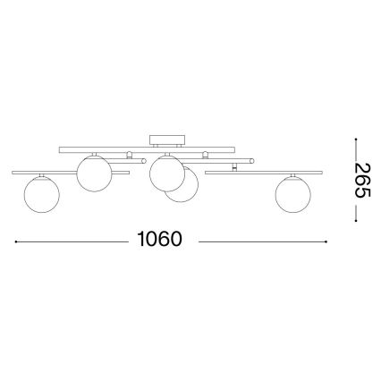 Ideal Lux - LED ytmonterad ljuskrona ATLAS 5xG9/3W/230V guld