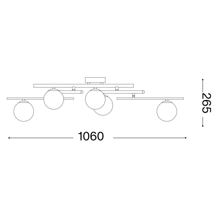 Ideal Lux - LED ytmonterad ljuskrona ATLAS 5xG9/3W/230V guld
