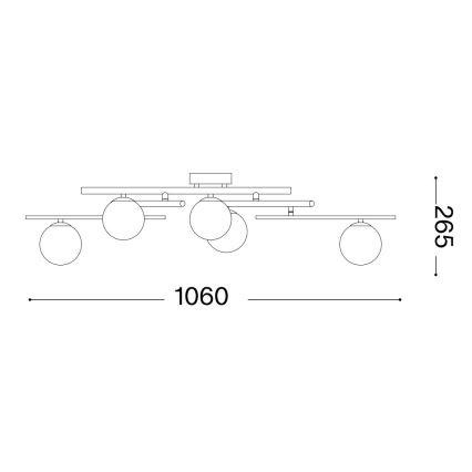 Ideal Lux - LED ytmonterad ljuskrona ATLAS 5xG9/3W/230V vit