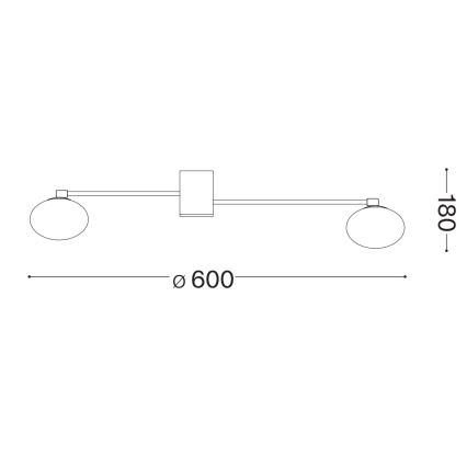 Ideal Lux - LED ytmonterad ljuskrona HERMES 3xG9/3W/230V diameter 60 cm guld