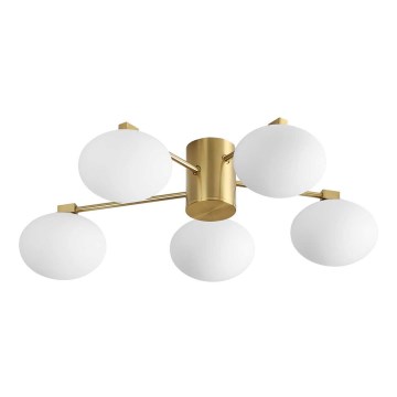 Ideal Lux - LED ytmonterad ljuskrona HERMES 5xG9/3W/230V diameter 60 cm guld