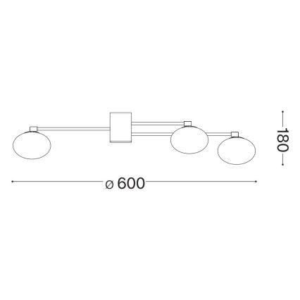 Ideal Lux - LED ytmonterad ljuskrona HERMES 5xG9/3W/230V diameter 60 cm vit