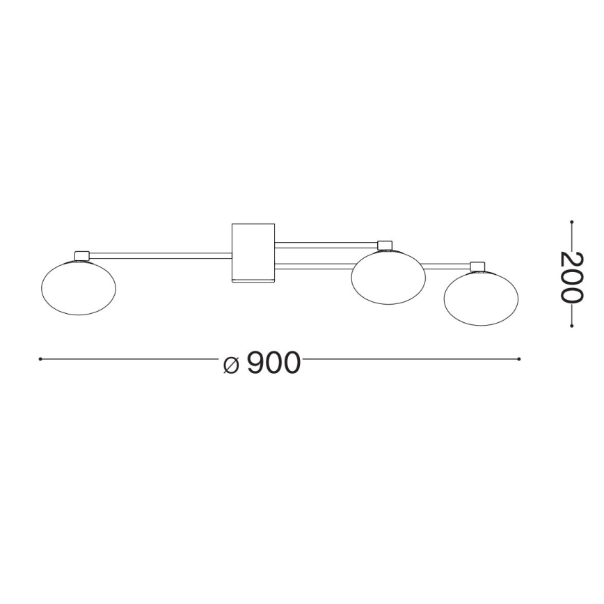 Ideal Lux - LED ytmonterad ljuskrona HERMES 5xG9/3W/230V diameter 90 cm vit