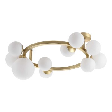 Ideal Lux - LED ytmonterad ljuskrona PERLAGE 10xG9/3W/230V diameter 70 cm guld/vit