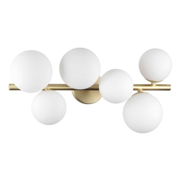 Ideal Lux - LED ytmonterad ljuskrona PERLAGE 6xG9/3W/230V 49 cm guld/vit