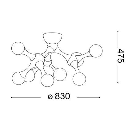 Ideal Lux - LED ytmonterad taklampa NODINO 9xG9/3W/230V pr. 83 cm blank krom/vit