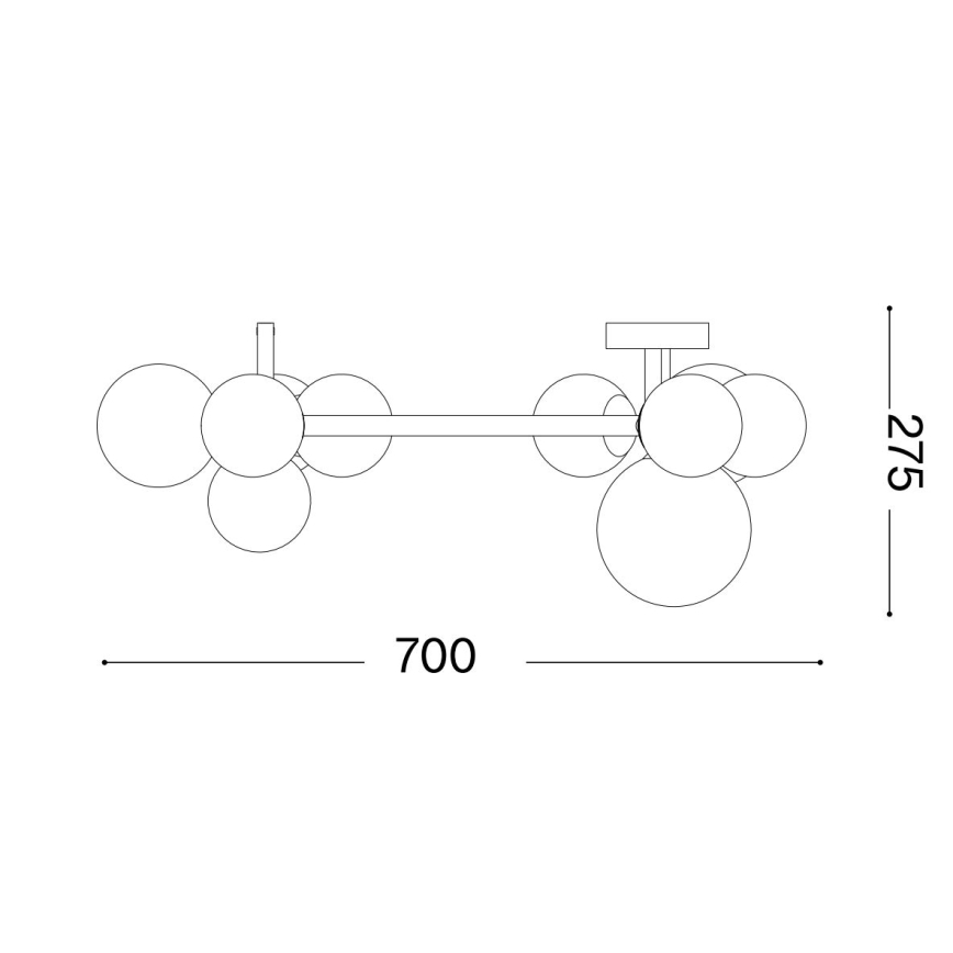 Ideal Lux - LED ytmonterad ljuskrona PERLAGE 10xG9/3W/230V Ø 70 cm svart/rökfärgad