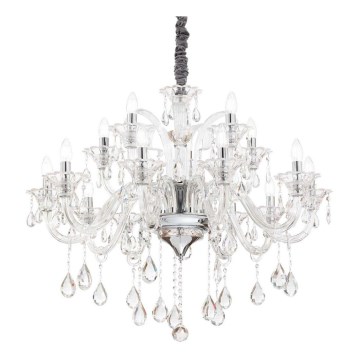 Ideal Lux - Ljuskrona i kristal med kedja COLOSSAL 15xE14/40W/230V diameter 95 cm genomskinlig/skinande krom