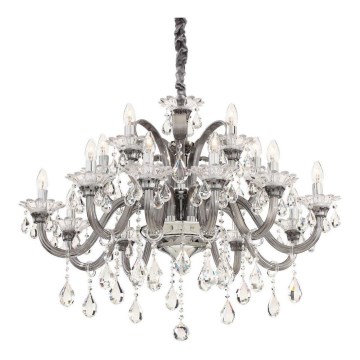 Ideal Lux - Ljuskrona i kristal med kedja COLOSSAL 15xE14/40W/230V diameter 95 cm grå/skinande krom