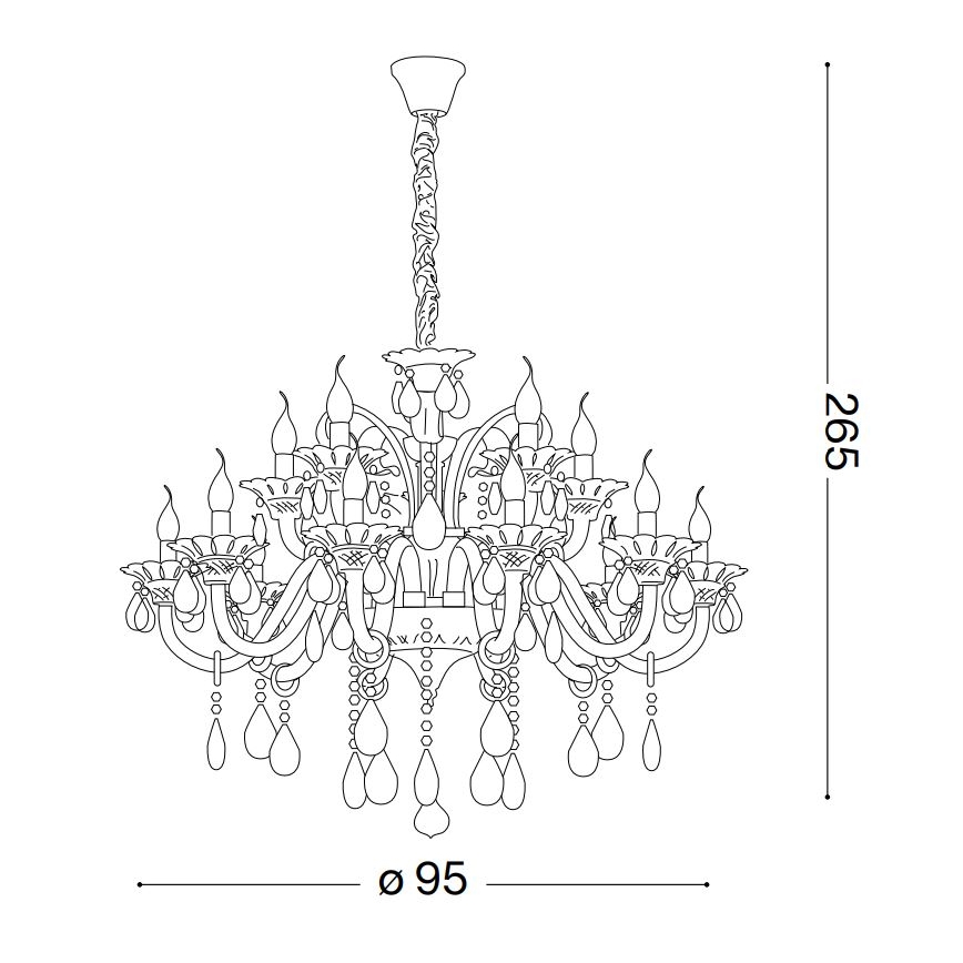 Ideal Lux - Ljuskrona i kristal med kedja COLOSSAL 15xE14/40W/230V diameter 95 cm genomskinlig/skinande krom