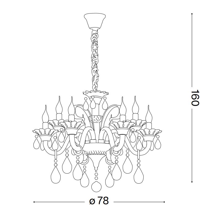 Ideal Lux - Ljuskrona i kristal med kedja COLOSSAL 8xE14/40W/230V diameter 78 cm skinande krom