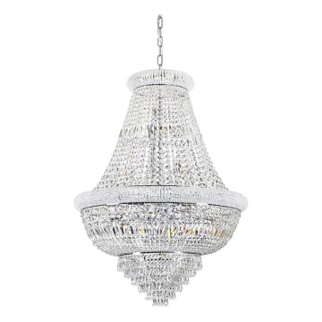 Ideal Lux - Ljuskrona i kristal med kedja DUBAI 24xE14/28W/230V diameter 80 cm skinande krom