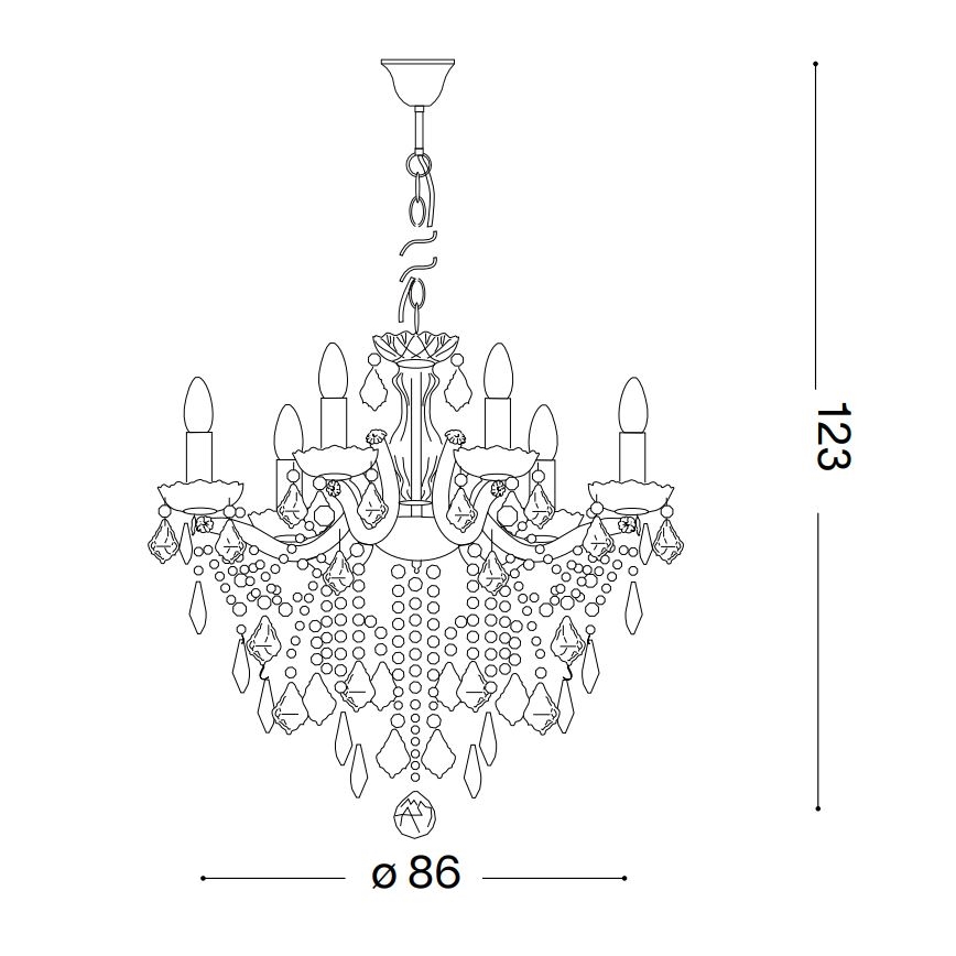 Ideal Lux - Ljuskrona i kristal med kedja FLORIAN 18xE14/40W/230V diameter 86 cm guld