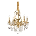 Ideal Lux - Ljuskrona i kristal med kedja GIOCONDA 6xE14/40W/230V diameter 62 cm guld