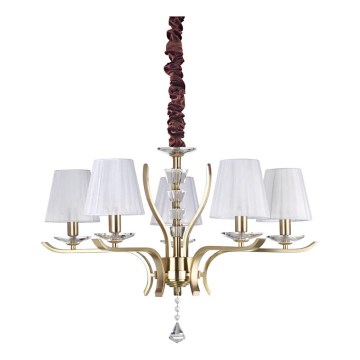 Ideal Lux - Ljuskrona i kristal med kedja PEGASO 5xE14/28W/230V diameter 72 cm guld