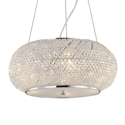 Ideal Lux - Ljuskrona i kristal PASHA 10xE14/40W/230V diameter 55 cm skinande krom