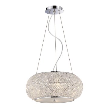 Ideal Lux - Ljuskrona i kristal PASHA 10xE14/40W/230V diameter 55 cm skinande krom