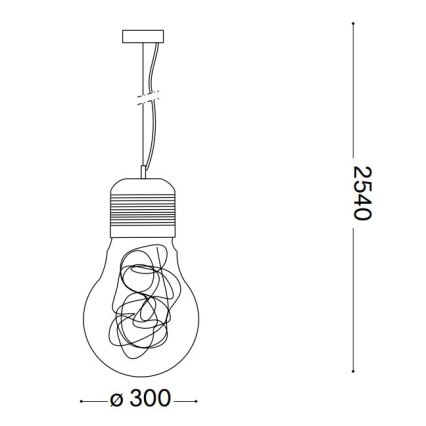 Ideal Lux - Ljuskrona med textilsladd 1xE27/60W/230V diameter 30 cm