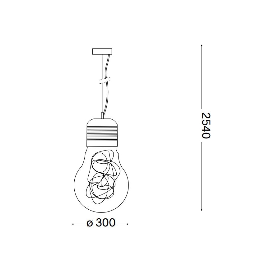 Ideal Lux - Ljuskrona med textilsladd 1xE27/60W/230V diameter 30 cm